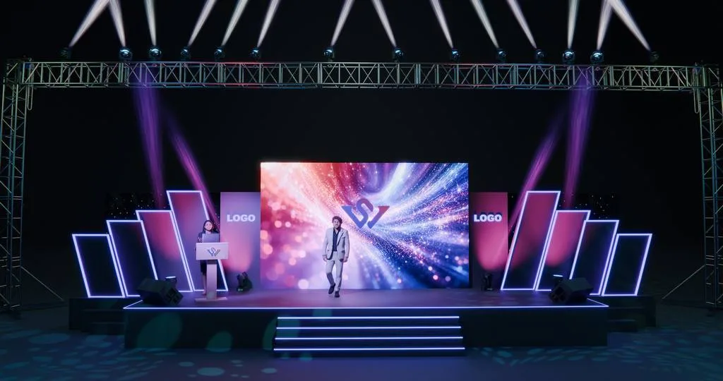 Technology Product Launch Event Stage – Neon Edge Series